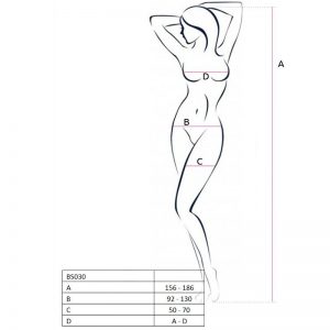 PASSION WOMAN BS030 BODYSTOCKING WHITE ONE SIZE