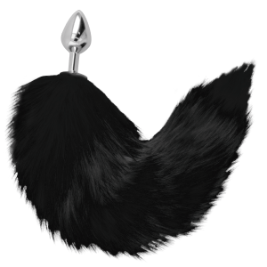 DARKNESS BLACK TAIL BUTT PLUG PRATA 8 CM