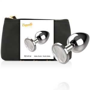 COQUETTE ANAL PLUG METAL TRANSPARENTE M 3.5 X 8CM