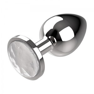 COQUETTE ANAL PLUG METAL TRANSPARENTE M 3.5 X 8CM