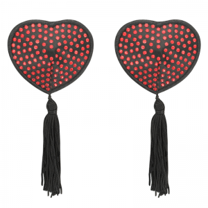 COQUETTE CHIC DESIRE NIPPLE COVERS CORAÇÃO PRETO/VERMELHO