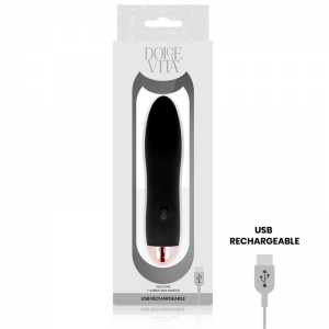 DOLCE VITA RECARREGÁVEL VIBRADOR FOUR PRETO 7 VELOCIDADES