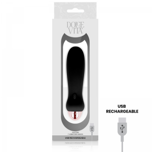 DOLCE VITA RECARREGÁVEL VIBRADOR FIVE PRETO 7 VELOCIDADES