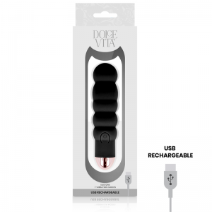DOLCE VITA RECARREGÁVEL VIBRADOR SIX PRETO 7 VELOCIDADES